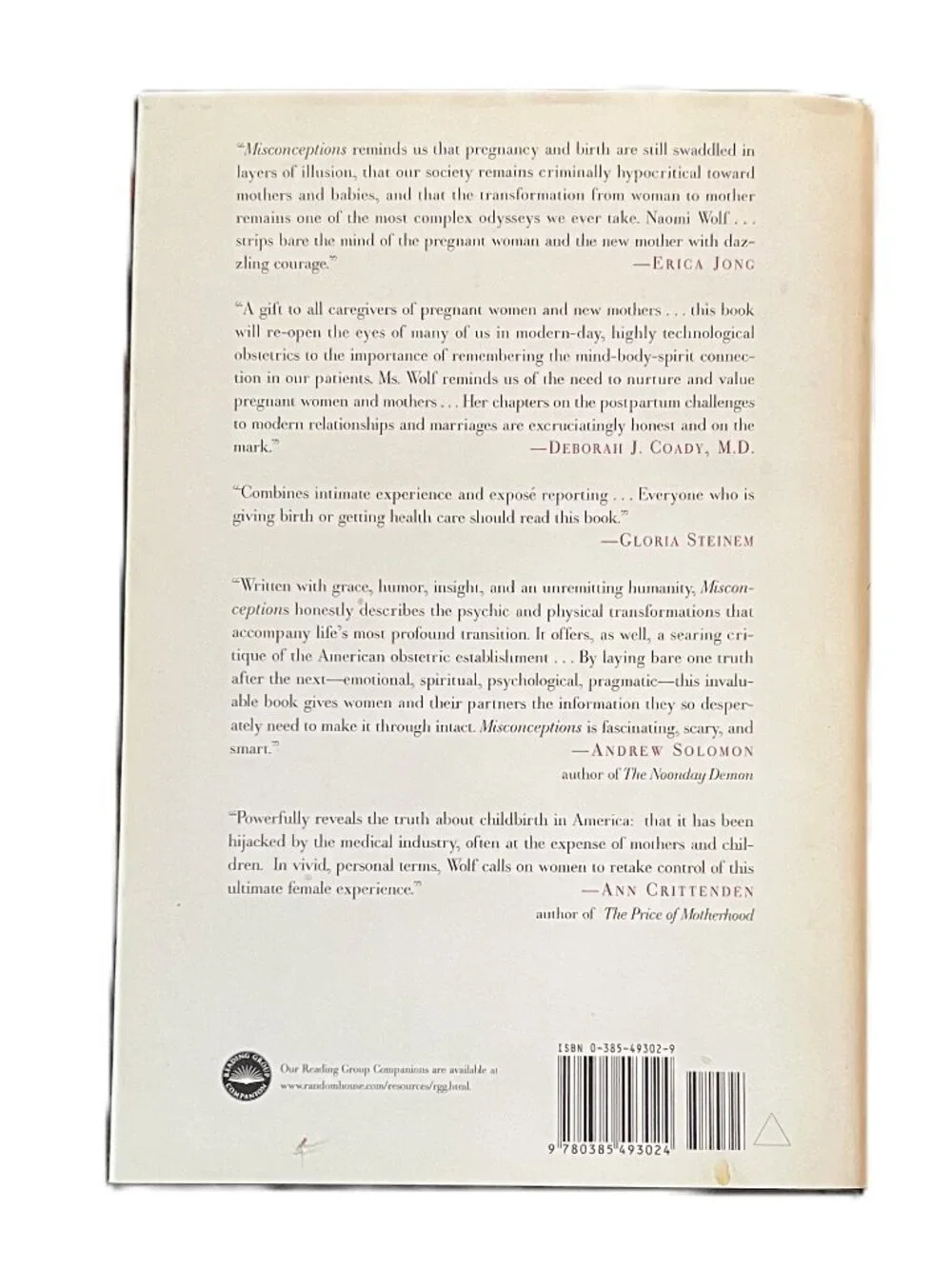 Misconceptions: Truth Lies & the Unexpected on the Journey to Motherhood/N. Wolf